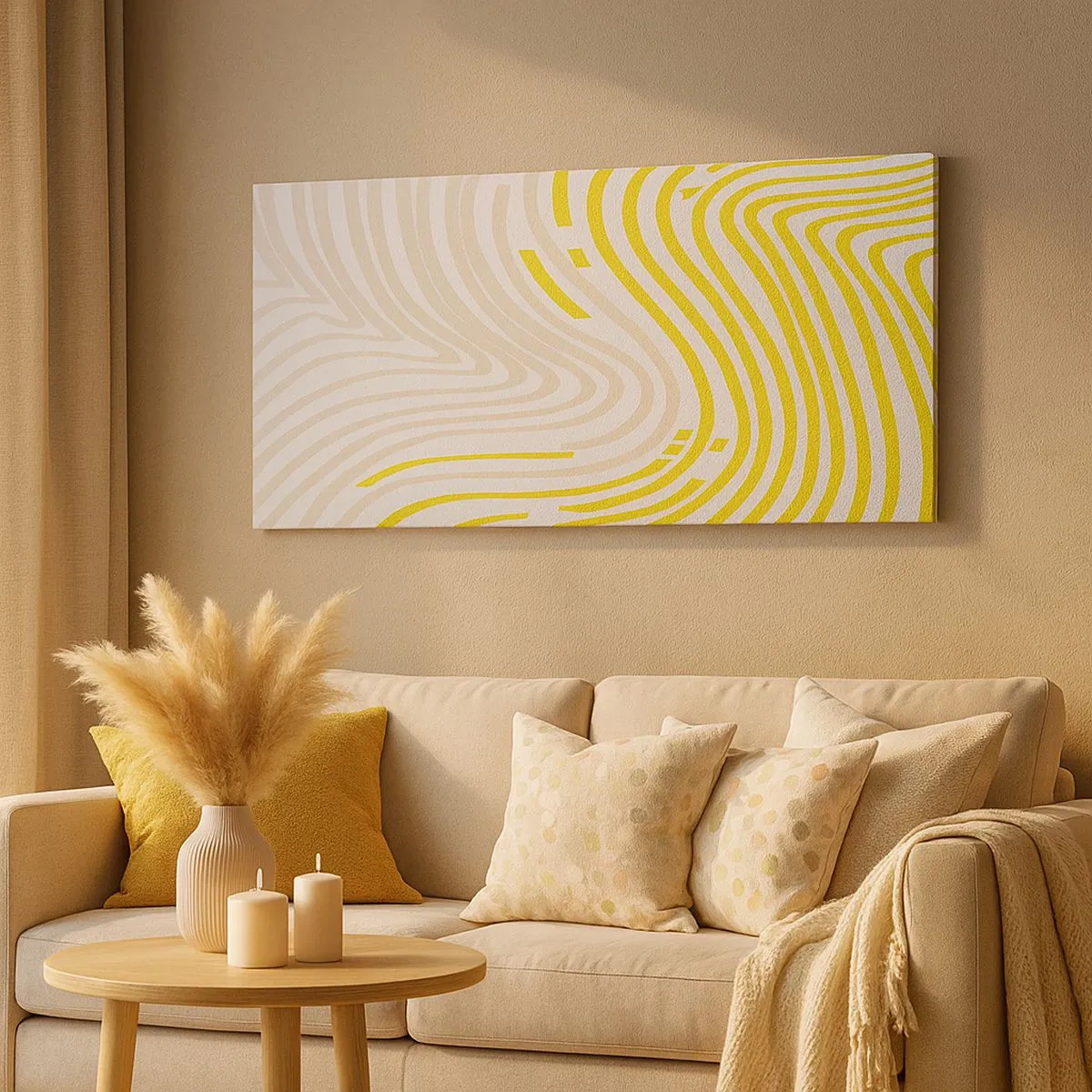 Vászonkép - Kompozíció szelíd kanyarral - 100x40 cm