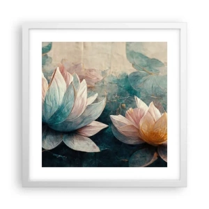 Poszter fekete keretben - Tavi csillagok - 40x40 cm