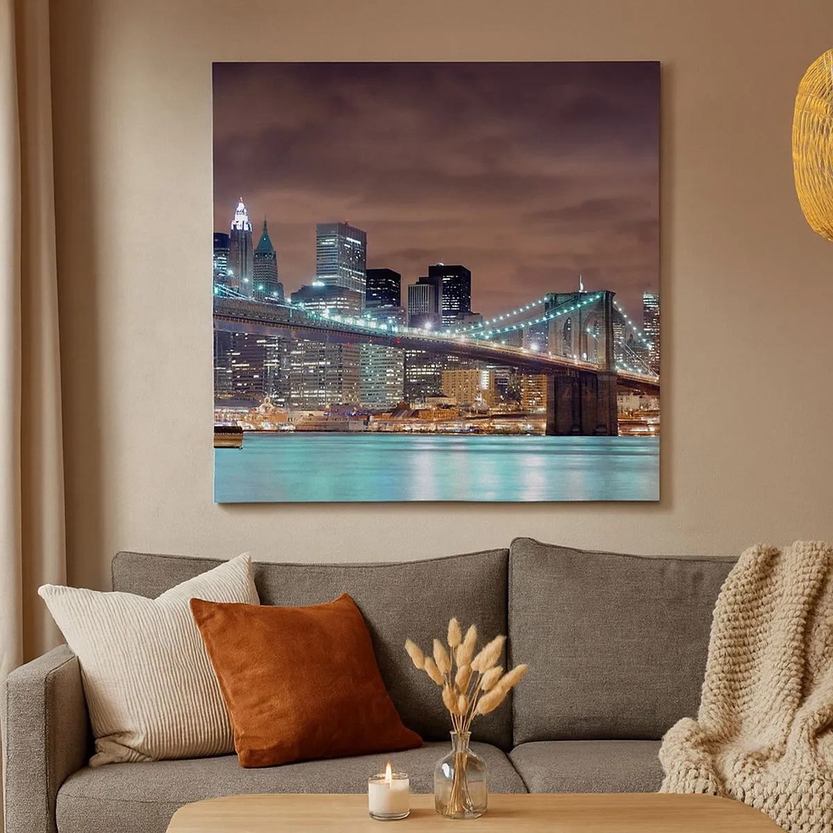 Vászonkép - Nagy város fényei - 30x30 cm