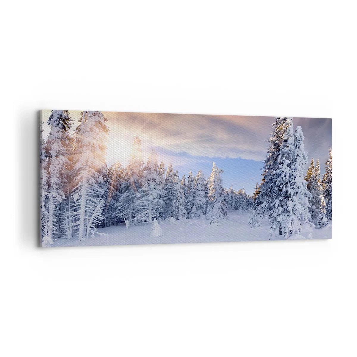 Vászonkép - A természet havas látványa - 100x40 cm