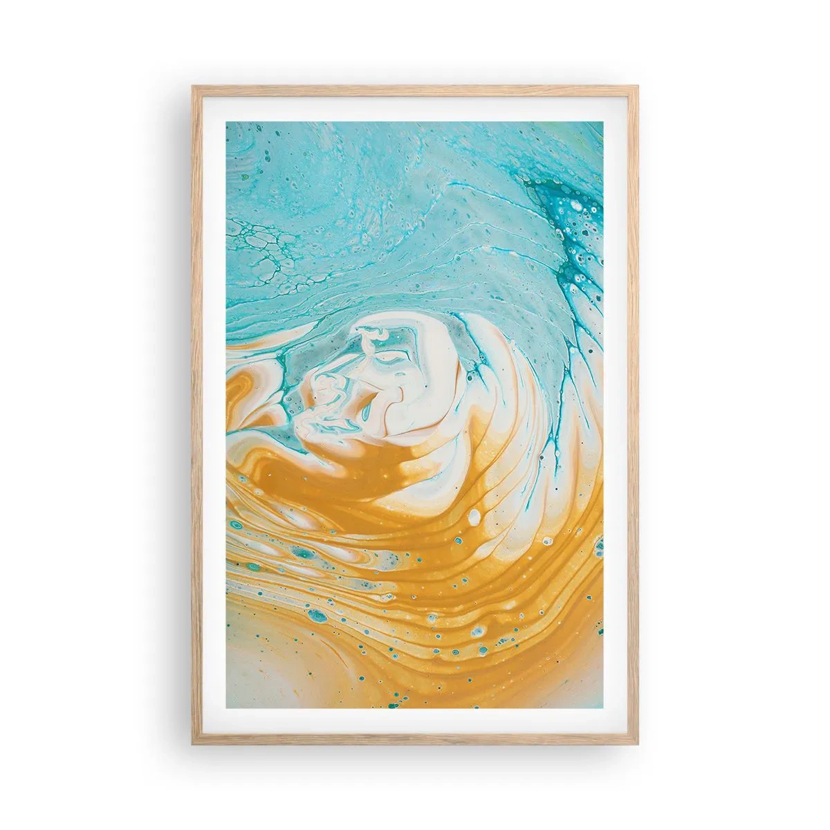 Poszter világos tölgy keretben - Pasztell örvény - 61x91 cm