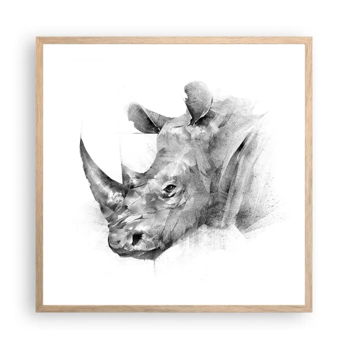 Poszter világos tölgy keretben - Afrikai portré - 60x60 cm