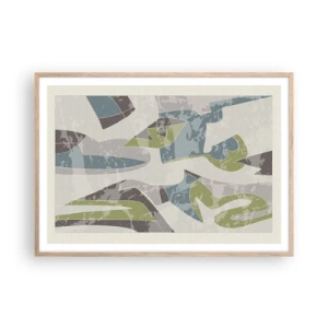 Poszter világos tölgy keretben - Kompozíció üveg mögött - 100x70 cm