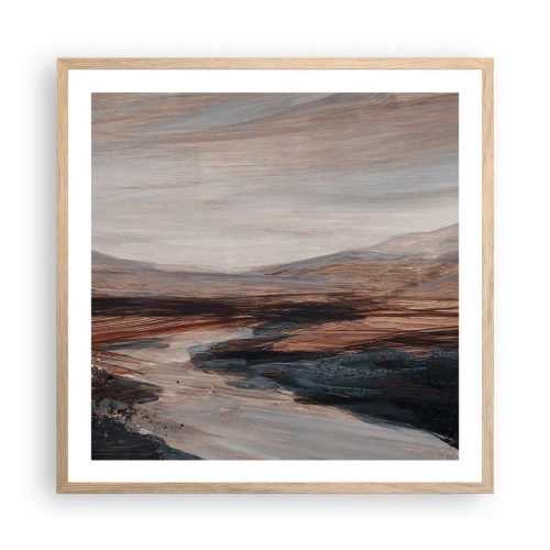 Poszter világos tölgy keretben - Békés völgy - 60x60 cm