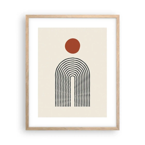 Poszter világos tölgy keretben - Formák és színek vonzalma - 40x50 cm