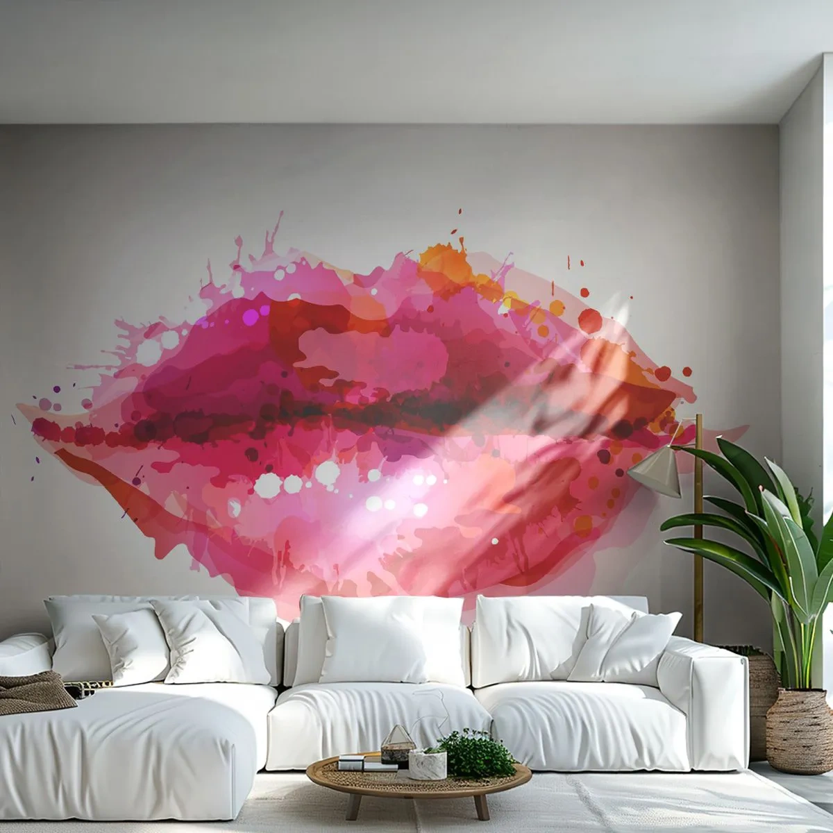 Fotótapéta Standard Eco - Vöröses árnyalatú vörös - Absztrakció, vörös ajkak, Darab - 200x140 cm