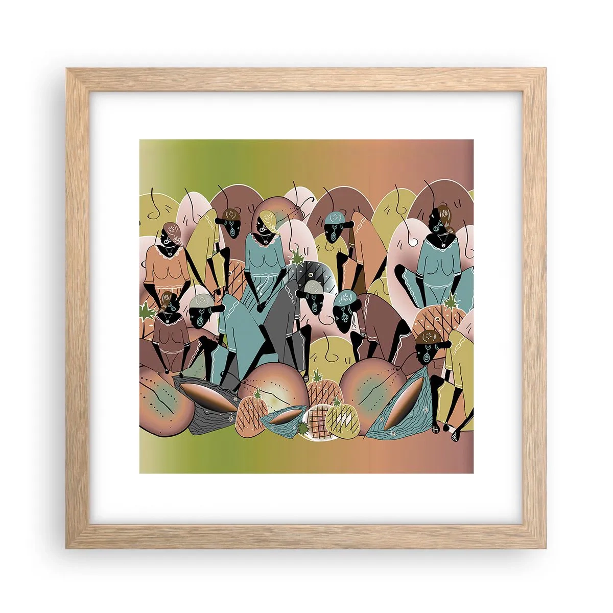 Poszter világos tölgy keretben - Jön a nagy ünnep - 30x30 cm