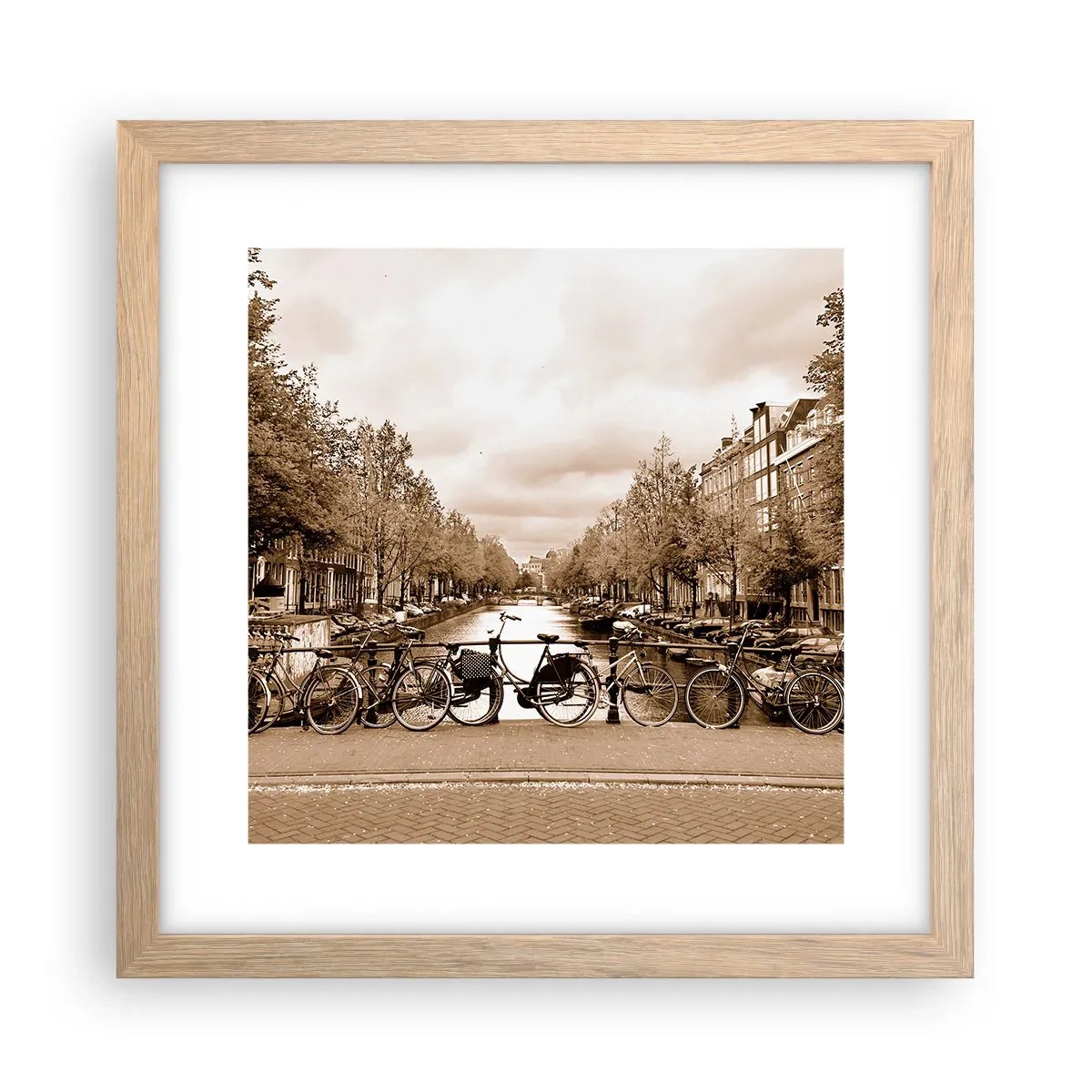 Poszter világos tölgy keretben - Holland hangulat - 30x30 cm