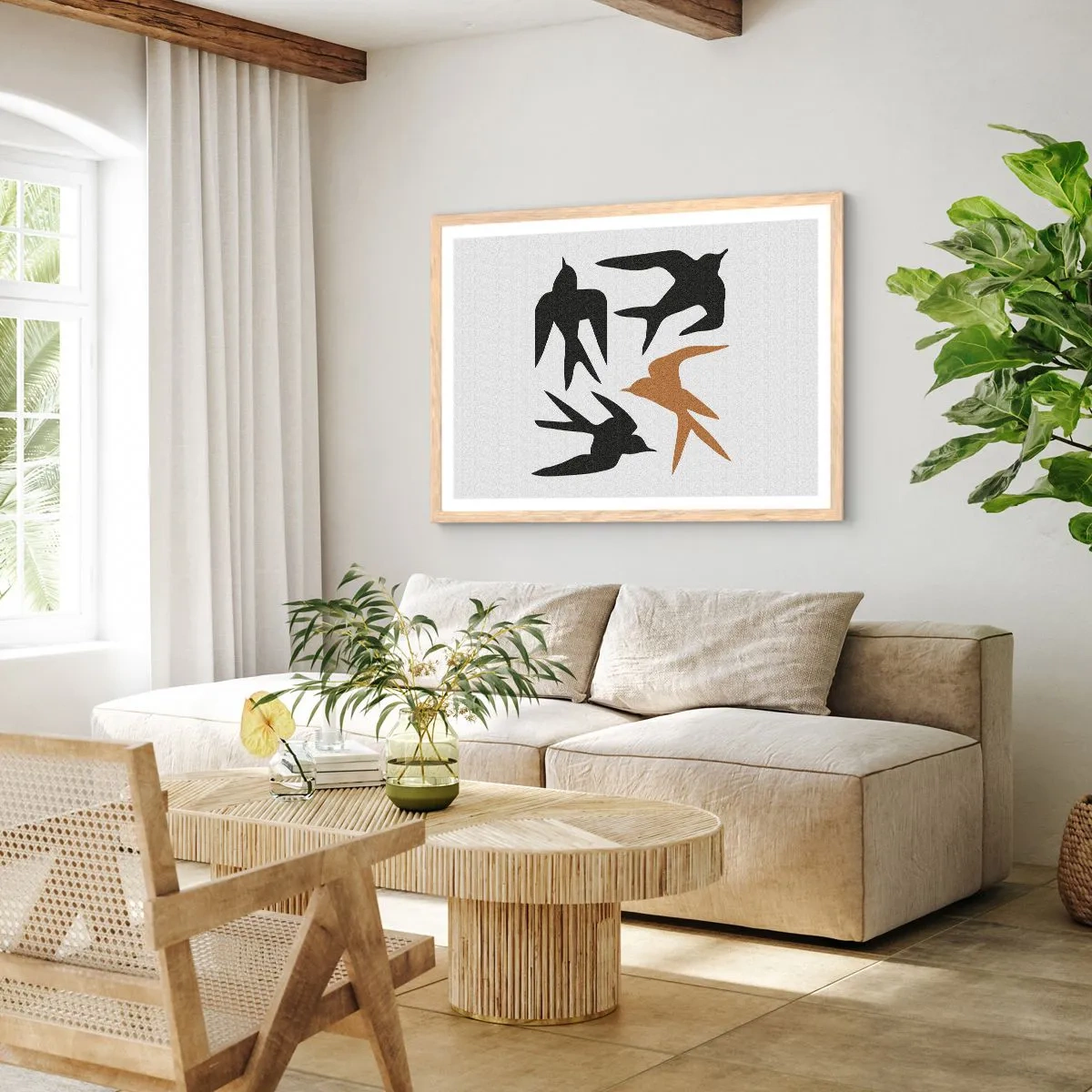 Poszter világos tölgy keretben - Fecske játékok - 100x70 cm