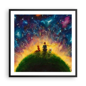 Poszter fehér keretben - Szerelem és barátság – az egész világ - 60x60 cm