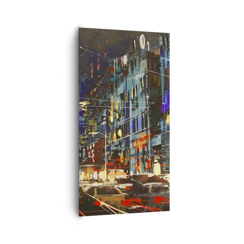 Vászonkép - Esti utcai nyüzsgés - 65x120 cm