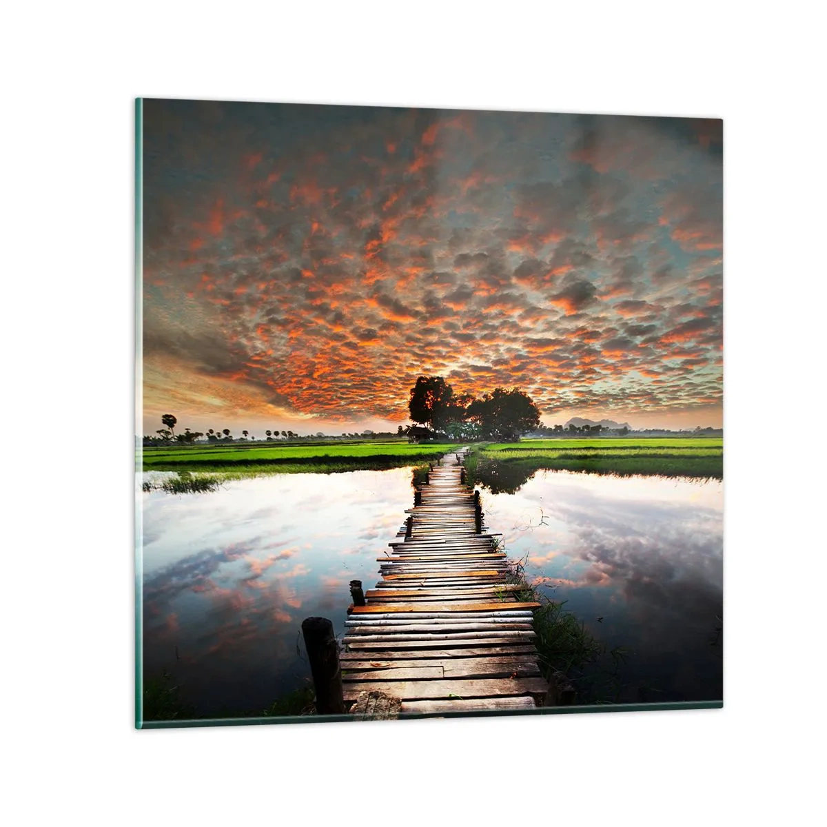 Üveg kép - Nyújtsd ki a karjaidat - lélegezz  - 70x70 cm