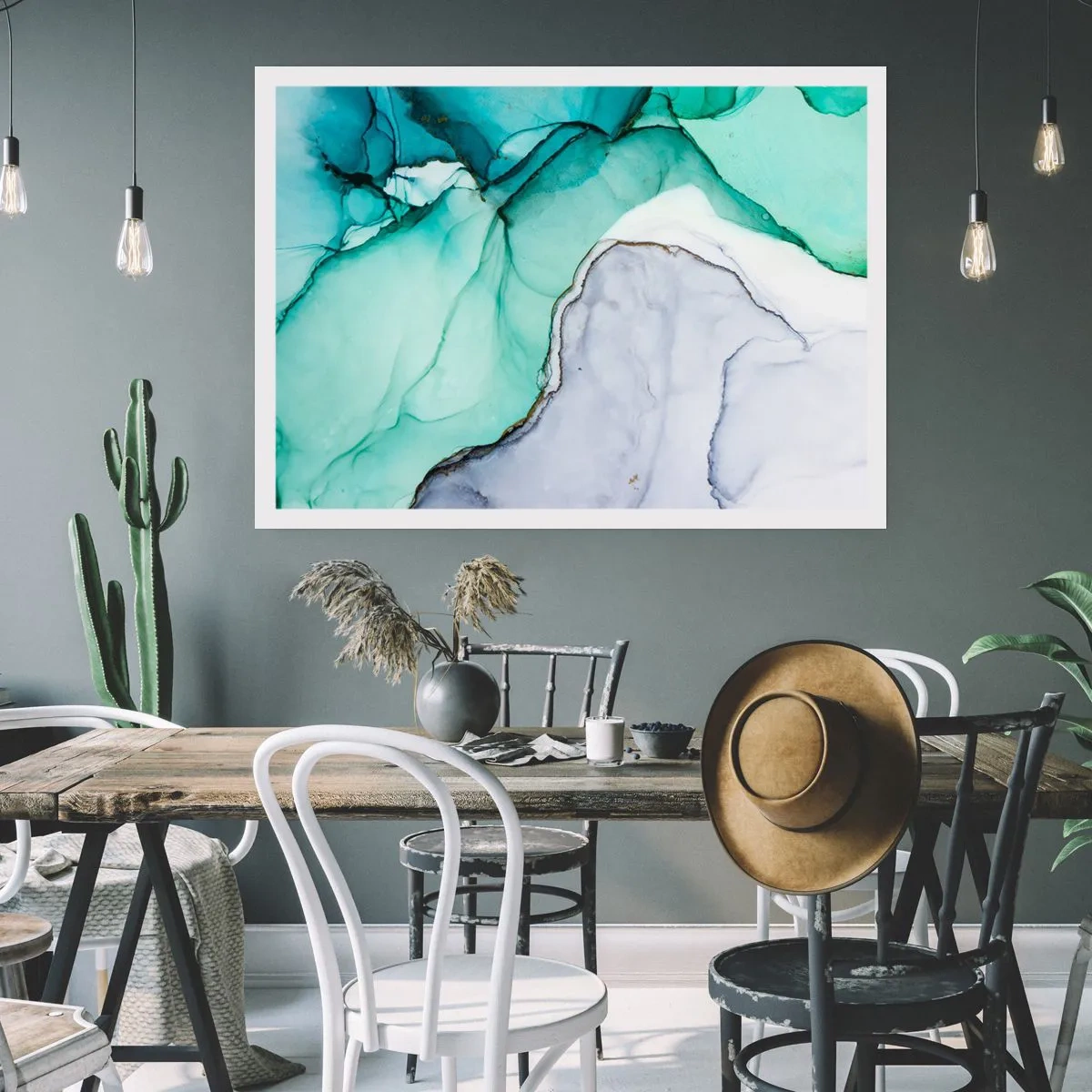 Poszter - Tanulmány türkizben - 100x70 cm