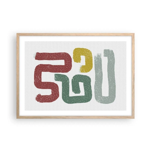 Poszter világos tölgy keretben - Egy ismeretlen nyelven - 70x50 cm