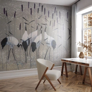 Öntapadós Fotótapéta Deluxe Sticker - A sajátjaik között - Daru, Madár, Természet - 300x210 cm