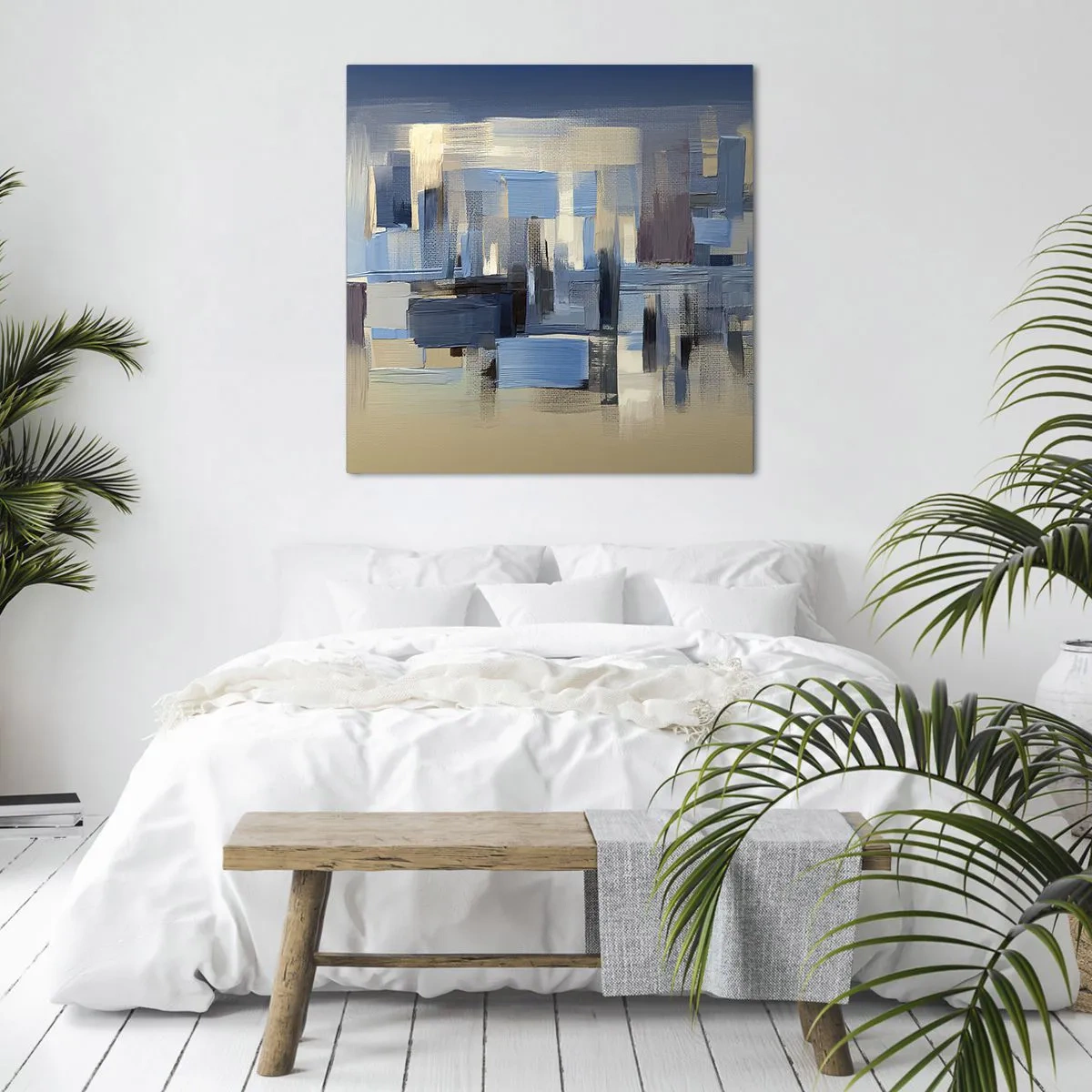 Vászonkép - Kék építmény - 40x40 cm