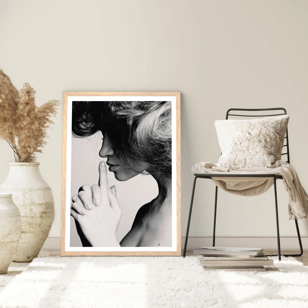 Poszter világos tölgy keretben - Magára hallgatva - 70x100 cm
