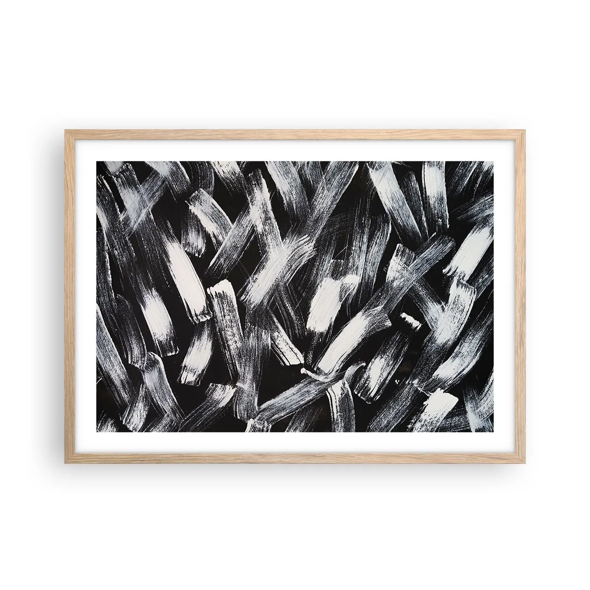 Poszter világos tölgy keretben - Absztrakció az ipari szellemben - 70x50 cm