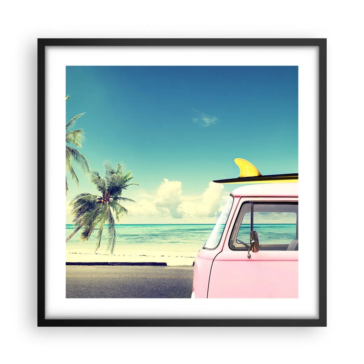 Poszter fehér keretben - Ideje elkezdeni a nyaralást - 50x50 cm