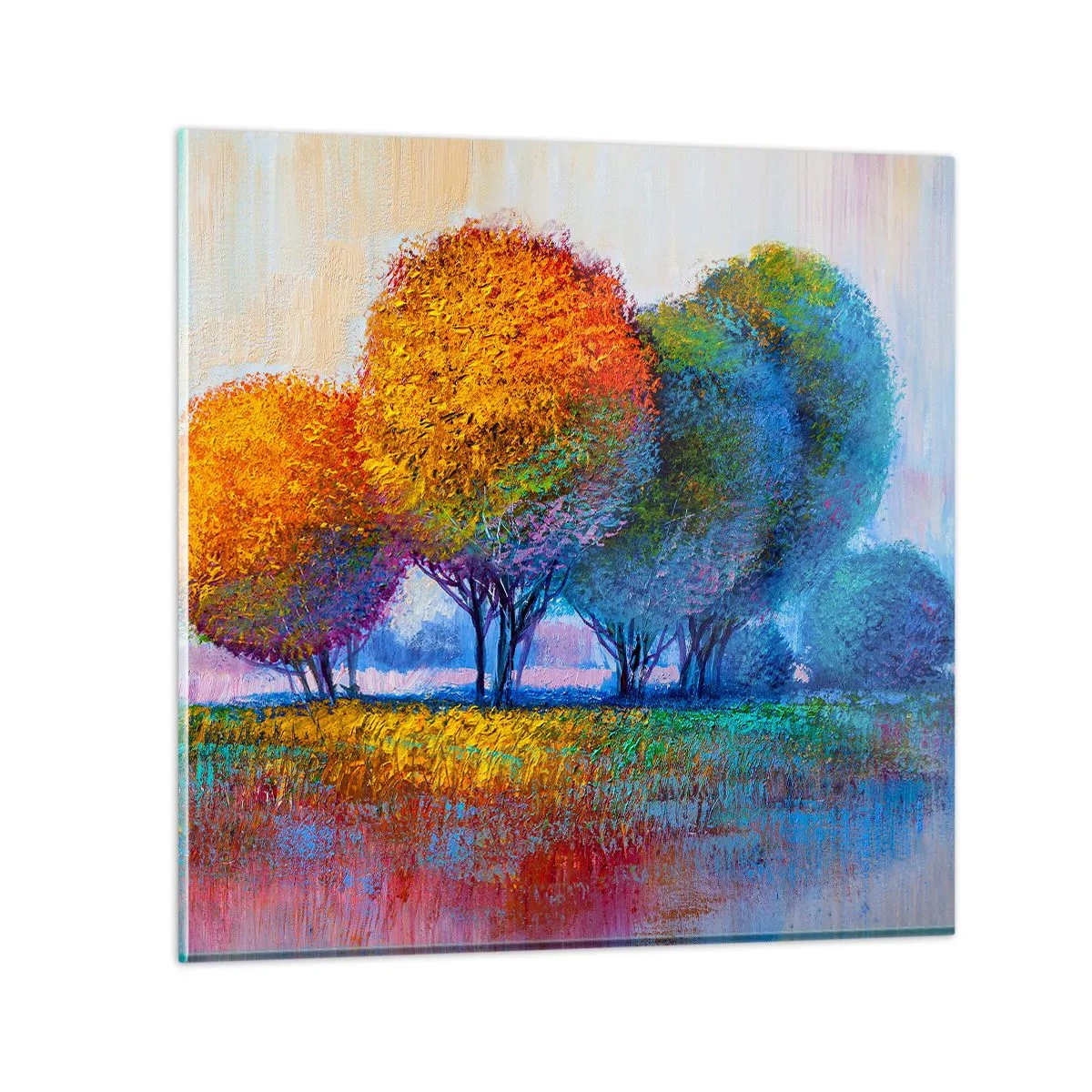Üveg kép - Ragyogó színek csomója - 30x30 cm