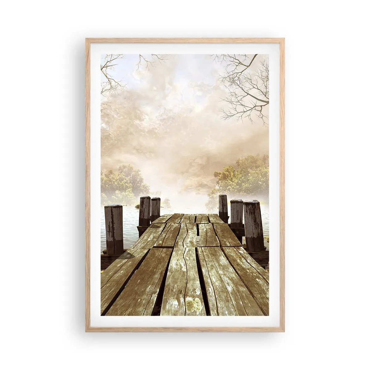 Poszter világos tölgy keretben - Az ősz enyhe szomorúsága - 61x91 cm