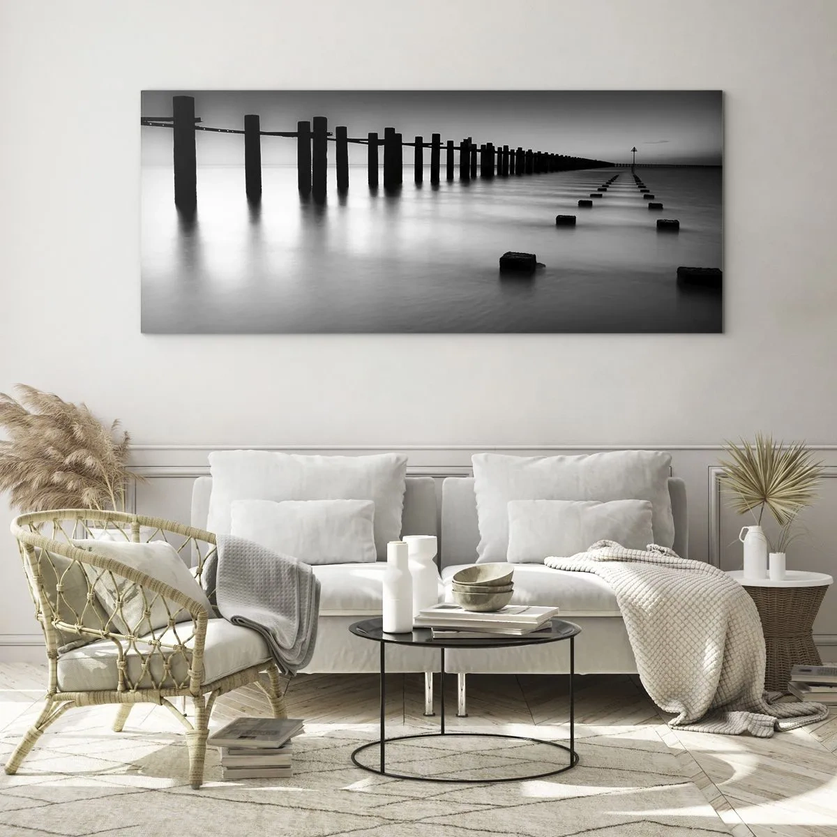 Üveg kép - Szürke távolság a ködben - 120x50 cm