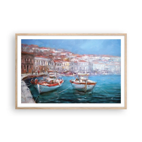 Poszter világos tölgy keretben - Olasz öböl - 91x61 cm