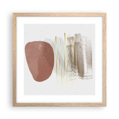 Poszter világos tölgy keretben - Absztrakt oszlopsor - 40x40 cm