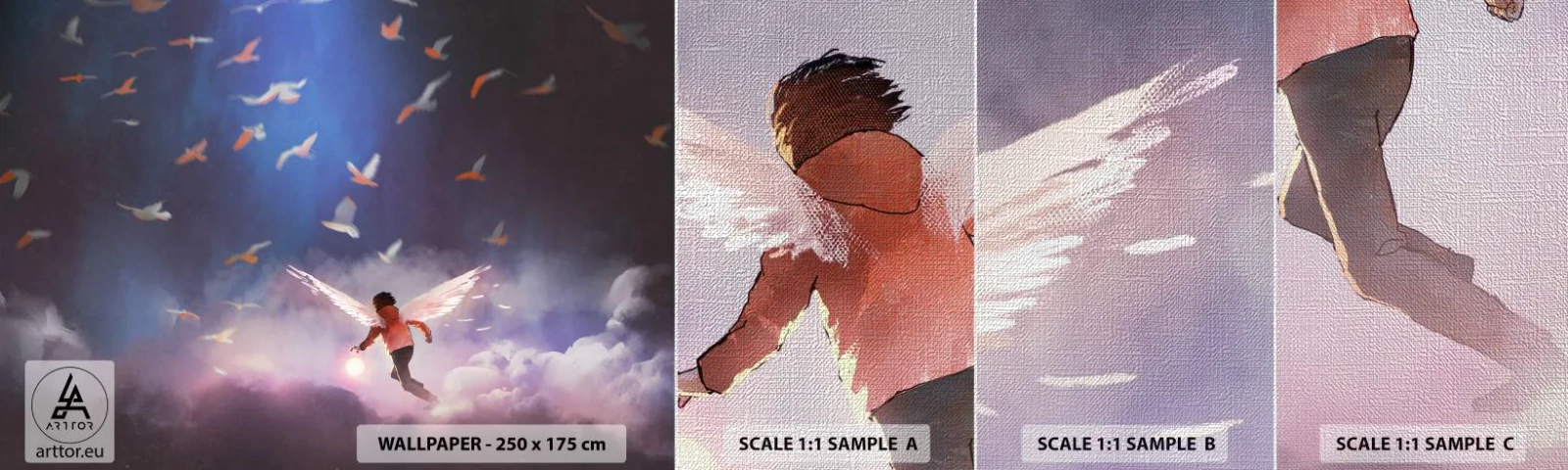 Fotótapéta Minta Premium Canvas - Képzeletre és bátorságra van szüksége - Absztrakció, Fantázia, Ikarosz - 100x30 cm