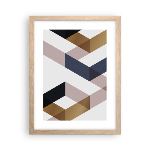 Poszter világos tölgy keretben - Síkok és szögek - 30x40 cm