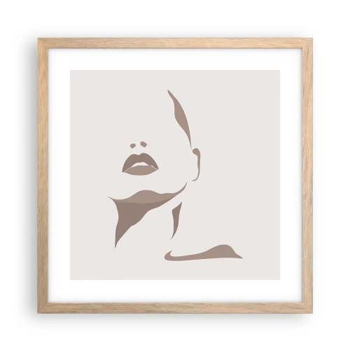 Poszter világos tölgy keretben - Fényből és árnyékból létrehozott - 40x40 cm