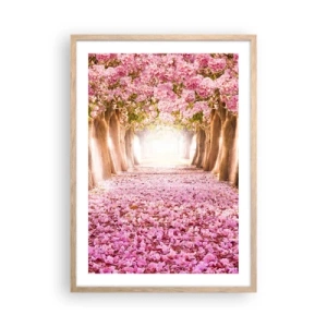 Poszter világos tölgy keretben - Út a paradicsomba - 50x70 cm