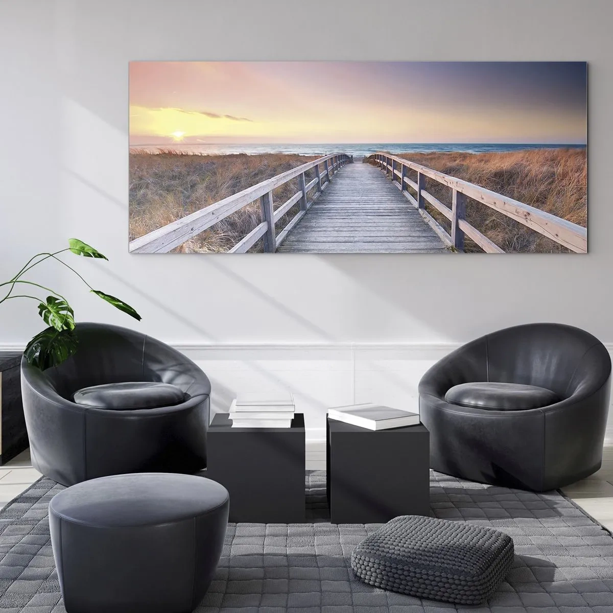 Üveg kép - Balti esti aurora - 100x40 cm