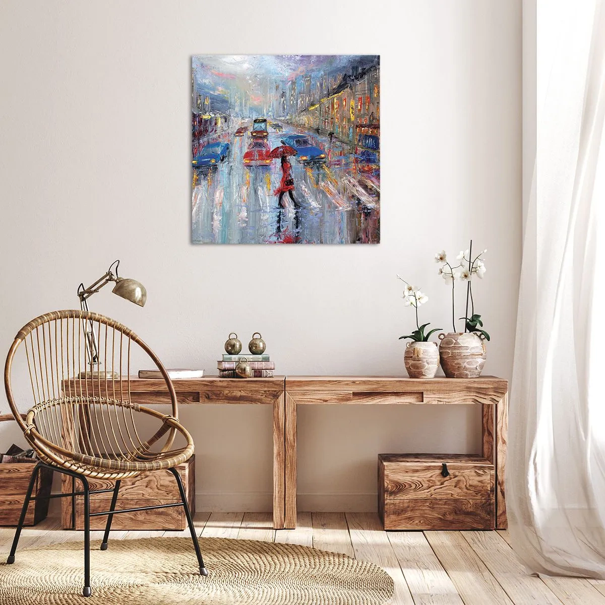 Vászonkép - Esős délután a városban - 50x50 cm