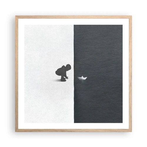 Poszter világos tölgy keretben - Nagy utazás - 60x60 cm