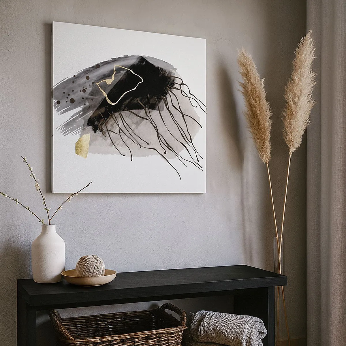 Vászonkép - Feketében és aranyban - 30x30 cm