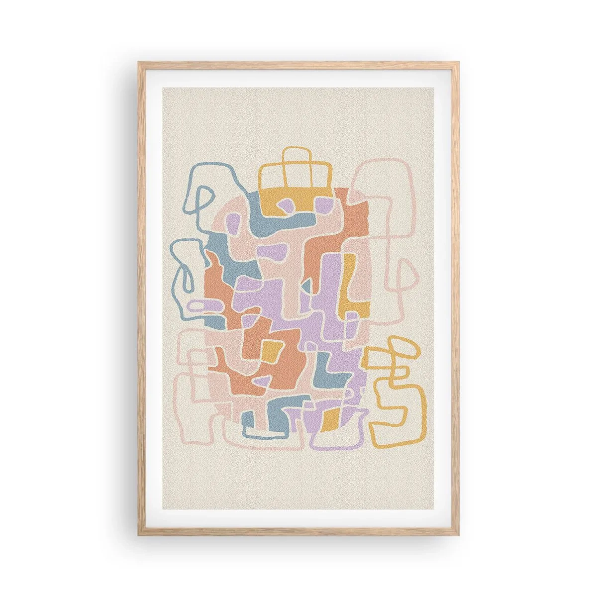 Poszter világos tölgy keretben - Labirintus - egy örömteli kaland - 61x91 cm