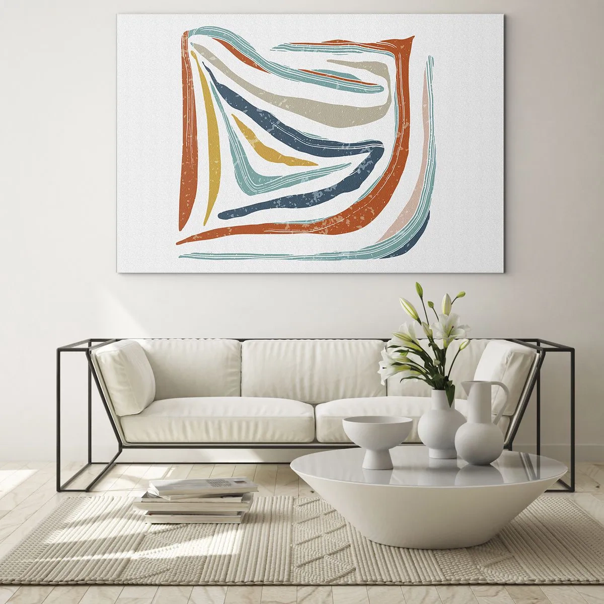 Üveg kép - Barátságosan mosolygó absztrakció - 120x80 cm