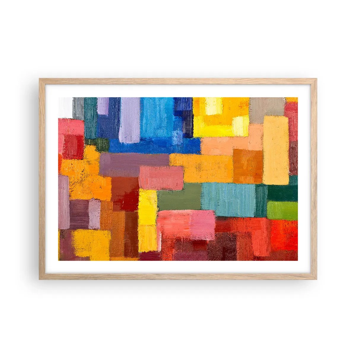 Poszter világos tölgy keretben - Mindegyik más, mindegyik színes - 70x50 cm