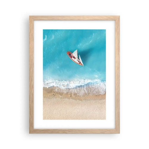 Poszter világos tölgy keretben - A kék és az arany határán - 30x40 cm