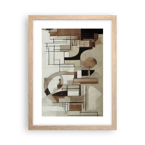 Poszter világos tölgy keretben - Városkép 2.0 - 30x40 cm