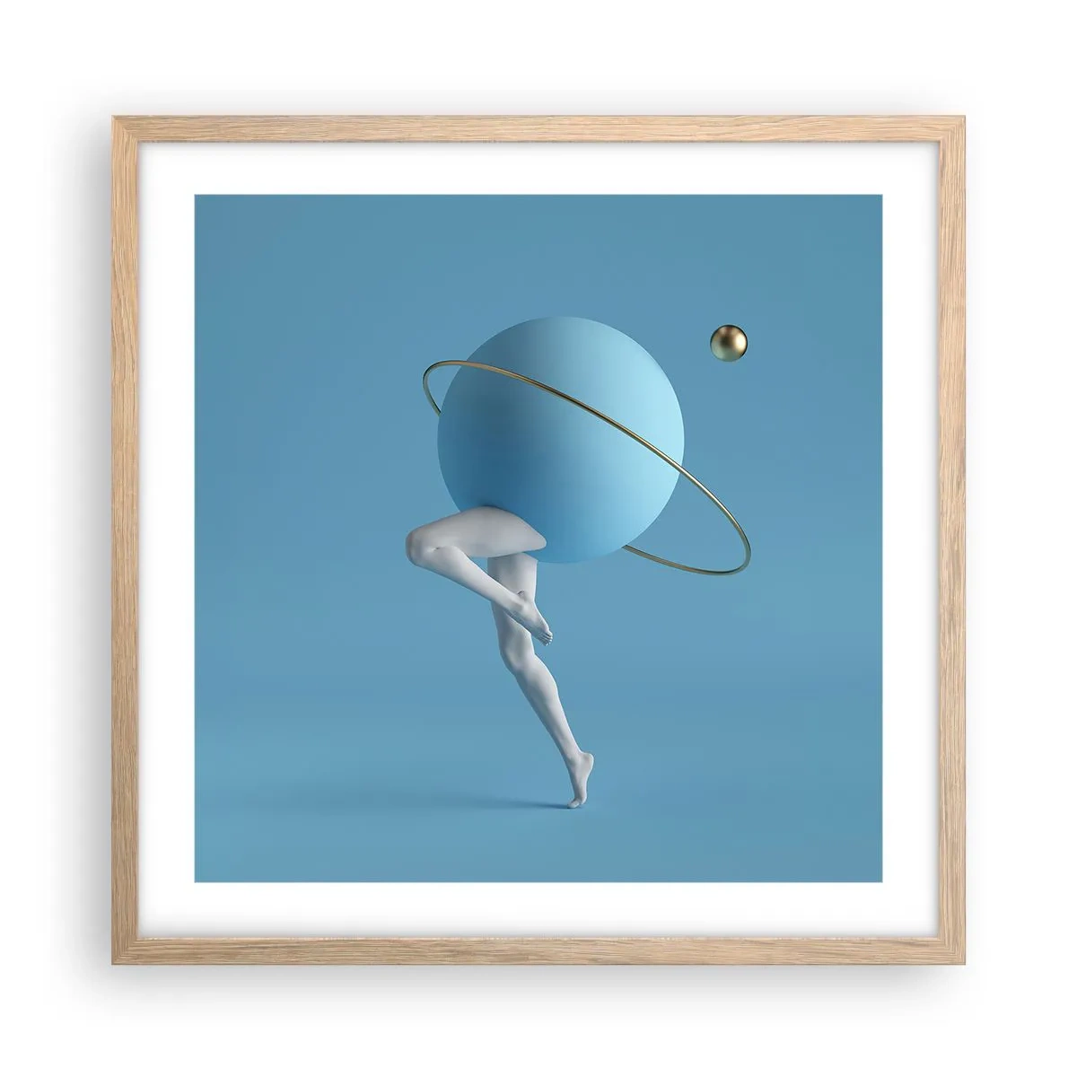 Poszter világos tölgy keretben - És a bolygók megbolondulnak - 50x50 cm