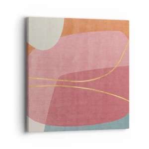 Vászonkép - Pasztell kompozíció aranyszálakkal - 40x40 cm