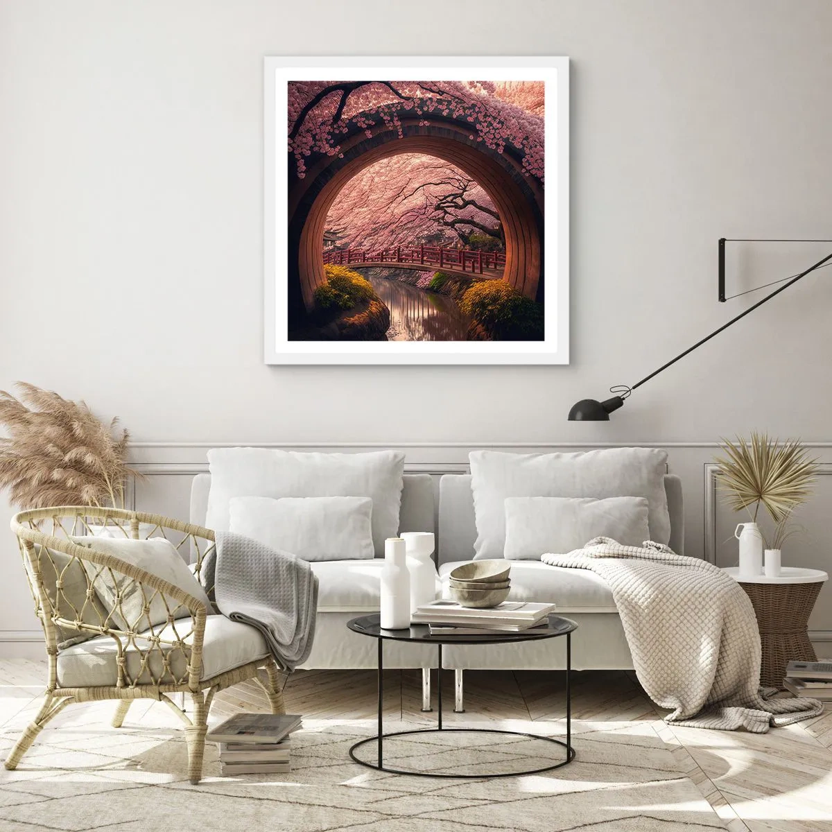 Poszter fekete keretben - Japán tavasz - 30x30 cm