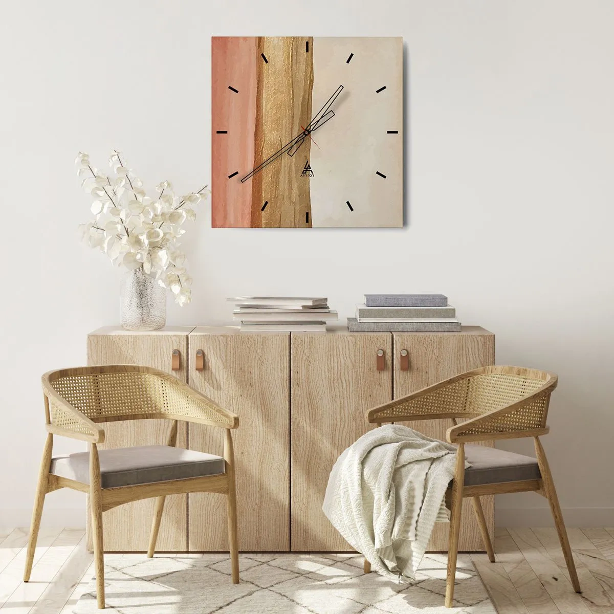 Falióra, Óra - Függőleges kompozíció - 40x40 cm