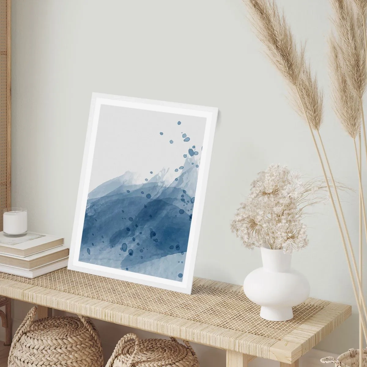 Poszter fekete keretben - Kék tüll - 30x40 cm