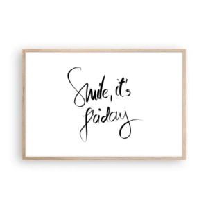 Poszter világos tölgy keretben - Igazi öröm - 91x61 cm