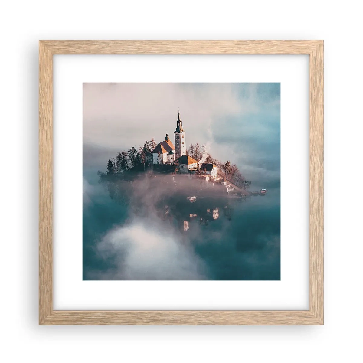 Poszter világos tölgy keretben - Álomsziget - 30x30 cm