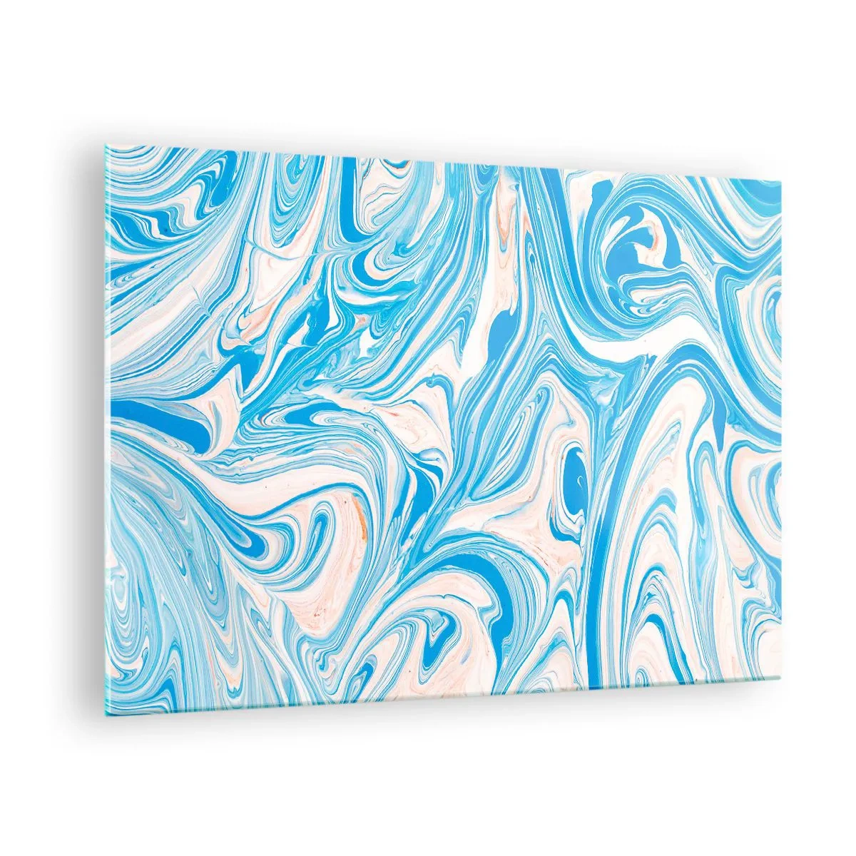 Üveg kép - Absztrakt minta türkiz és bézs árnyalatokban - 70x50cm - Mocsár türkizben - Modern fali dekoráció nappalihoz és hálószobához ARTTOR