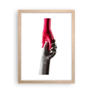 Poszter világos tölgy keretben - Együtt, bár mások - 30x40 cm